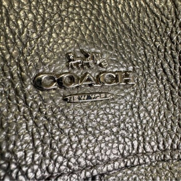 Coach Lexy Pebble Leather Shoulder Hobo Bag Gunmetal - Picture 2 of 15